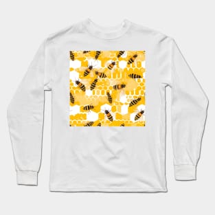 Honeycomb and Bee Pattern 15 Long Sleeve T-Shirt